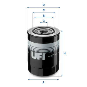 Filtro Aceite Oc274 Kia Mits UFI Ref. 2323700