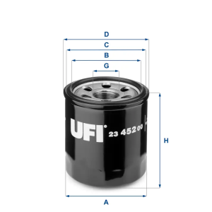 Filtro Aceite Oc1566 Hyundai UFI Ref. 2345200