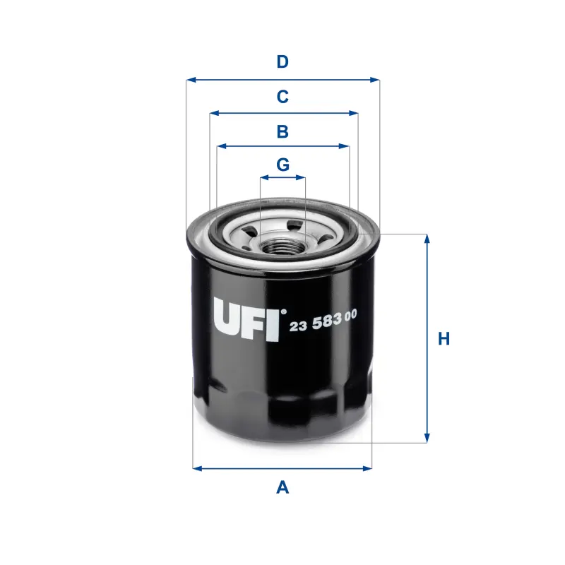 Filtro Aceite Oc1255 Hyundai UFI Ref. 2358300