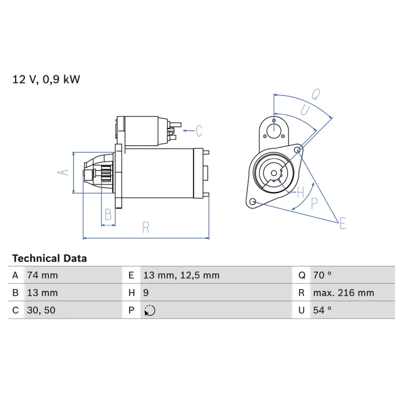 Motor Arranque BOSCH Ref. 0986018830