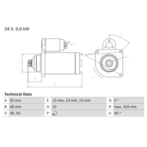 Motor Arranque BOSCH Ref. 0986023430