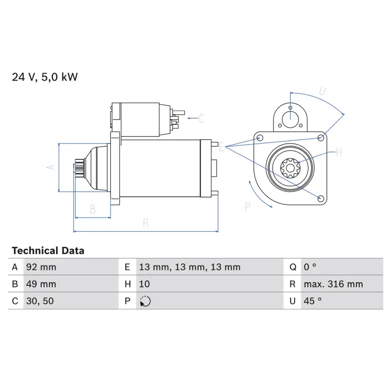 Motor Arranque BOSCH Ref. 0986023430