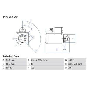 Motor Arranque BOSCH Ref. 0986024210