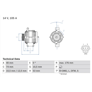 Alternador BOSCH Ref. 0986042790