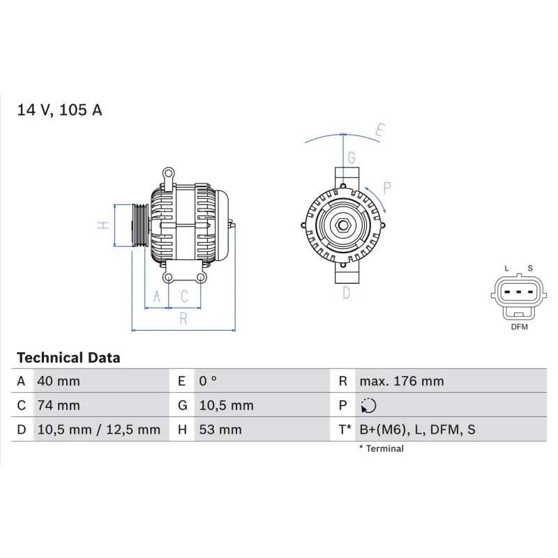 Alternador BOSCH Ref. 0986042790