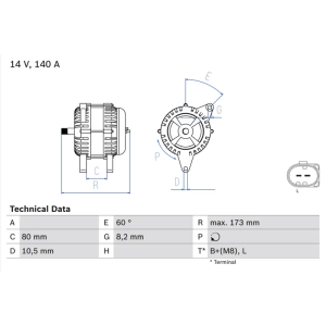 Alternador BOSCH Ref. 0986049950
