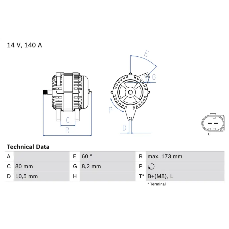 Alternador BOSCH Ref. 0986049950