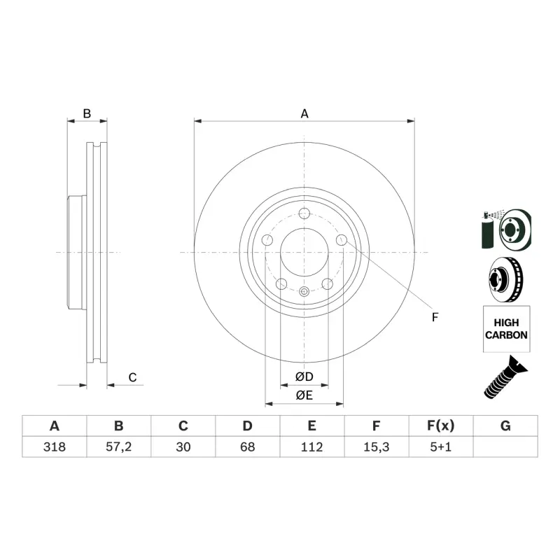 Disco Freno BOSCH Ref. 0986479E49